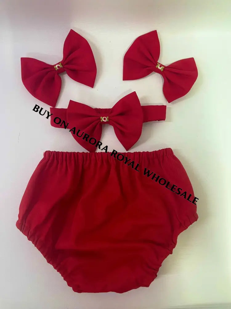 PRE-ORDER NOW & GET NEXT WEEK‼️NEW PACK OF 5 SIZES 🤩JOLLY👑RED HAND-SMOCKED🧵🪡DRESS PANTIES & HAIR ACCESSORIES🎀