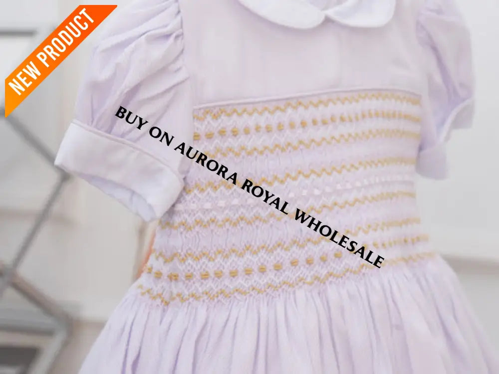 PRE ORDER‼️NEW🤩LILY PASTEL LILAC💜FRONT & BACK HAND SMOCKED🧵🪡DRESS & BOWS🎀 BABY/TODDLER DRESS