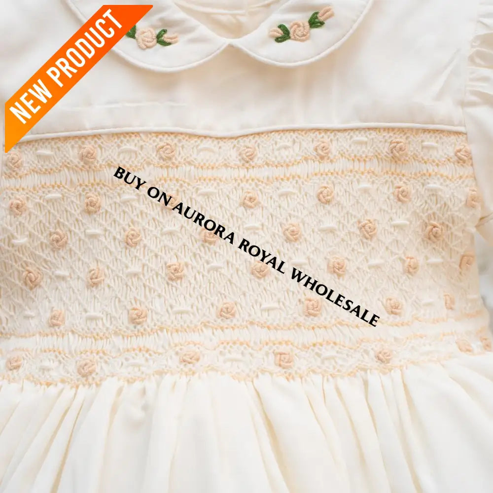 PRE ORDER‼️NEW🎄PACK OF 5 SIZES ELOISE CREAM SILK/SATIN🩶FRONT & BACK🧵🪡👑HAND SMOCKED DRESS PANTIES & HAIR ACCESSORIES🎀