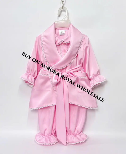 Delivery Next Week New Season🤩🕊️Pack Of 5 Sizes Sofia Pink Silk/Satin 🪽Dressing Gown