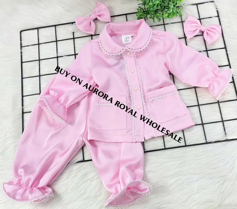 Delivery Next Week New Season🤩🕊️Pack Of 5 Sizes Sofia Pink Silk/Satin 🪽Dressing Gown