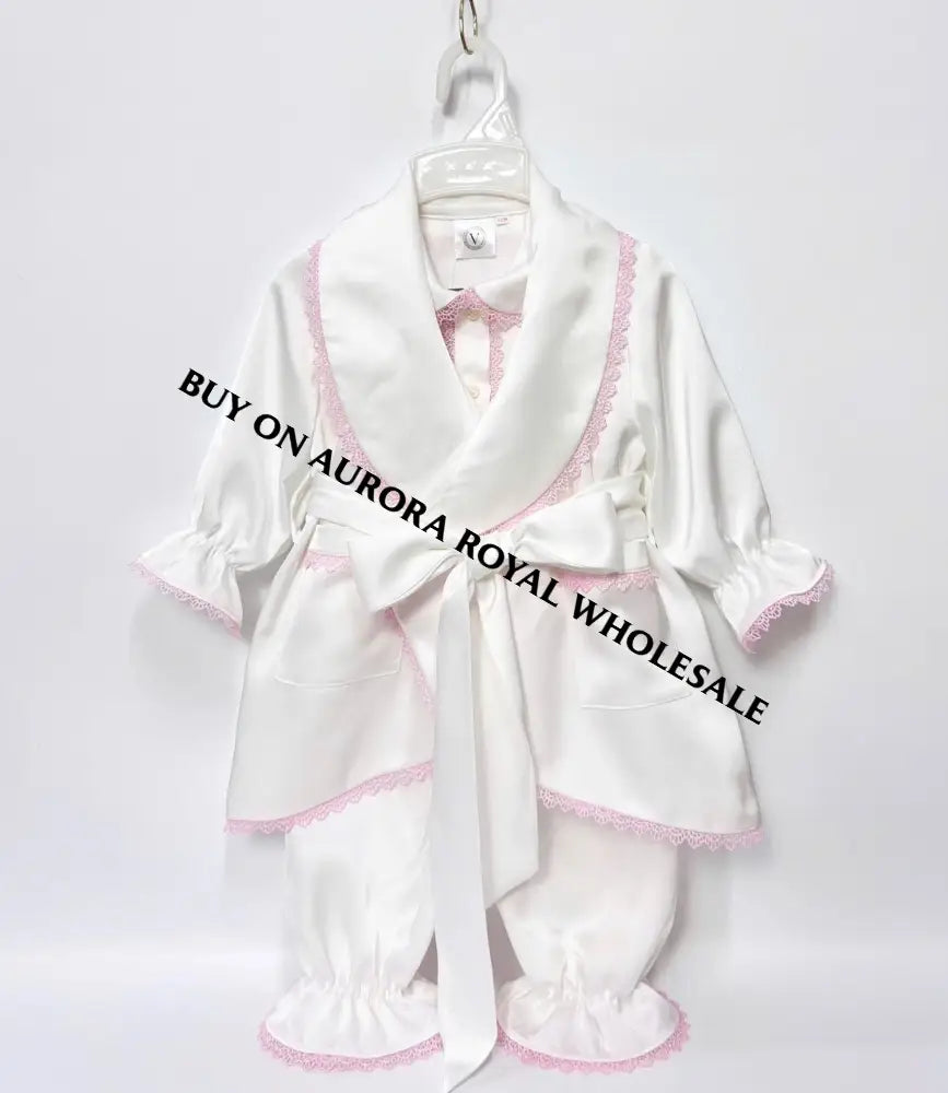 Delivery Next Week New Season🤩🕊️Pack Of 5 Sizes Sofia White & Pink Silk/Satin 🪽Dressing