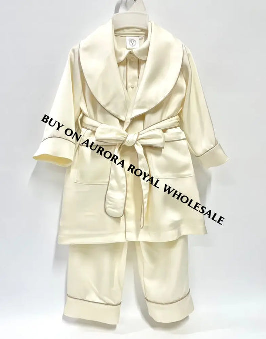 Delivery Next Week🤩🕊️Pack Of 5 Sizes Marlow Pearl Silk/Satin 🪽Dressing Gown & Pyjamas