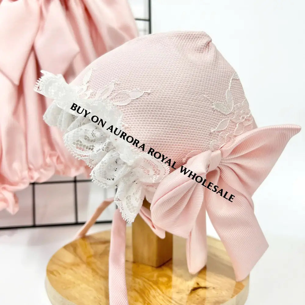 New Pack Of 5 Sizes Ella Peachy/Pink🍑Hand-Smocked Romper Bonnet & Headband Or Bows🎀🎀