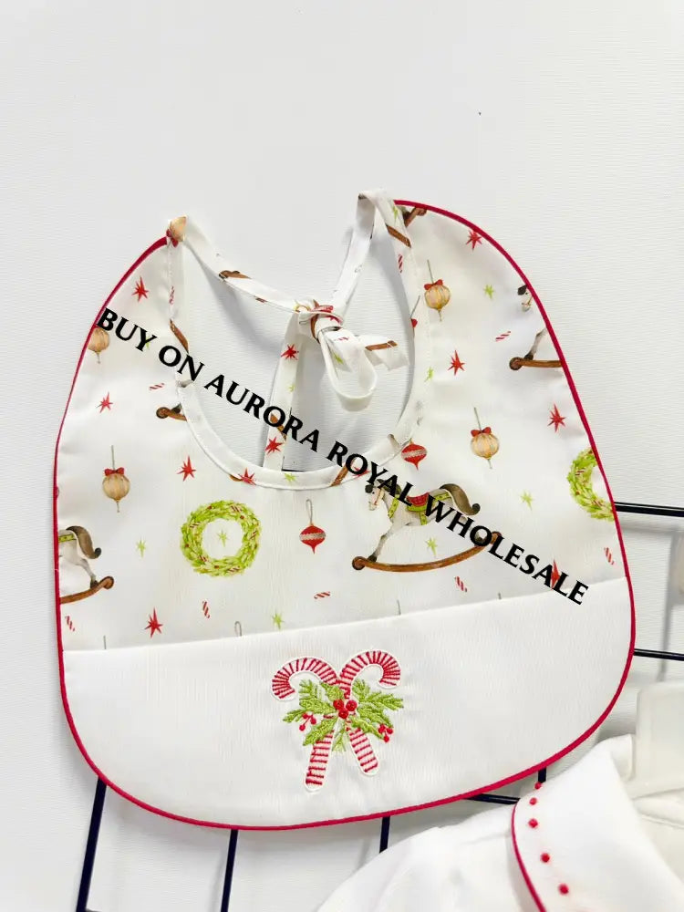 PRE-ORDER NOW & GET NEXT WEEK‼️NEW PACK OF 5 SIZES 🤩FESTIVE FUN🎄🤶BABY BOYS👑HAND-SMOCKED🧵🪡ROMPER/SUIT & BIB SET