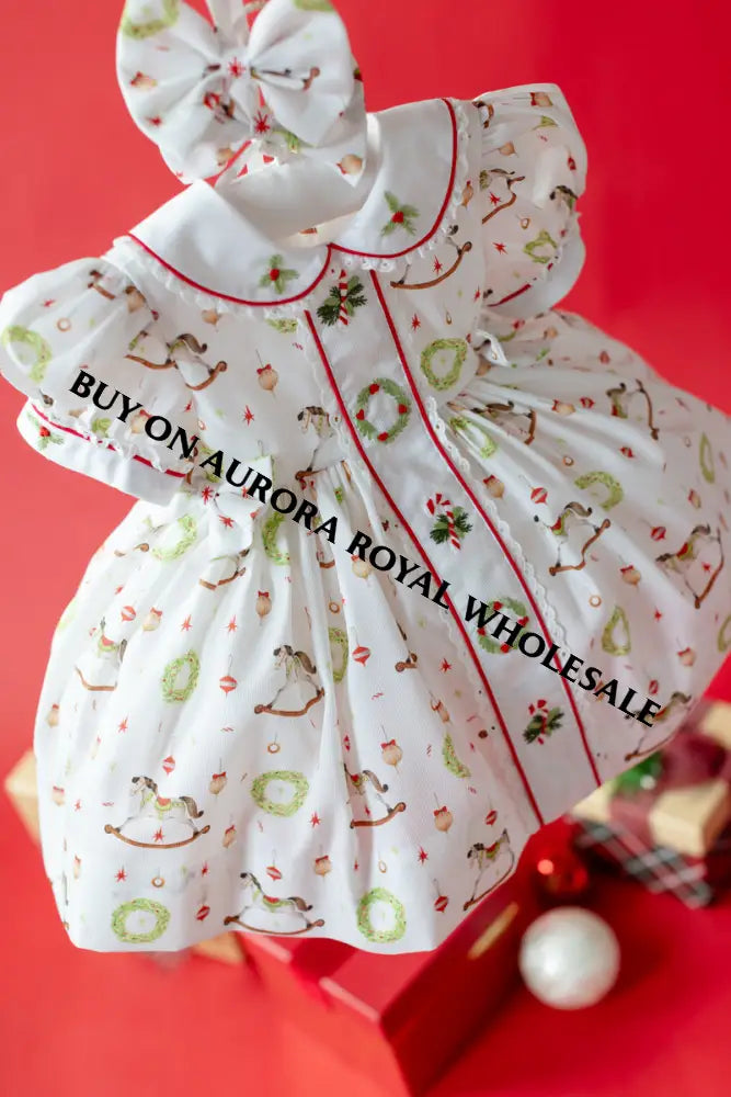 NEW🤩PACK OF 5 SIZES FESTIVE FUN🎄🤶HAND-EMBROIDERED🧵🪡DRESS PANTIES& BOWS OR HEADBAND 🎀 BABY/TODDLER OUTFIT