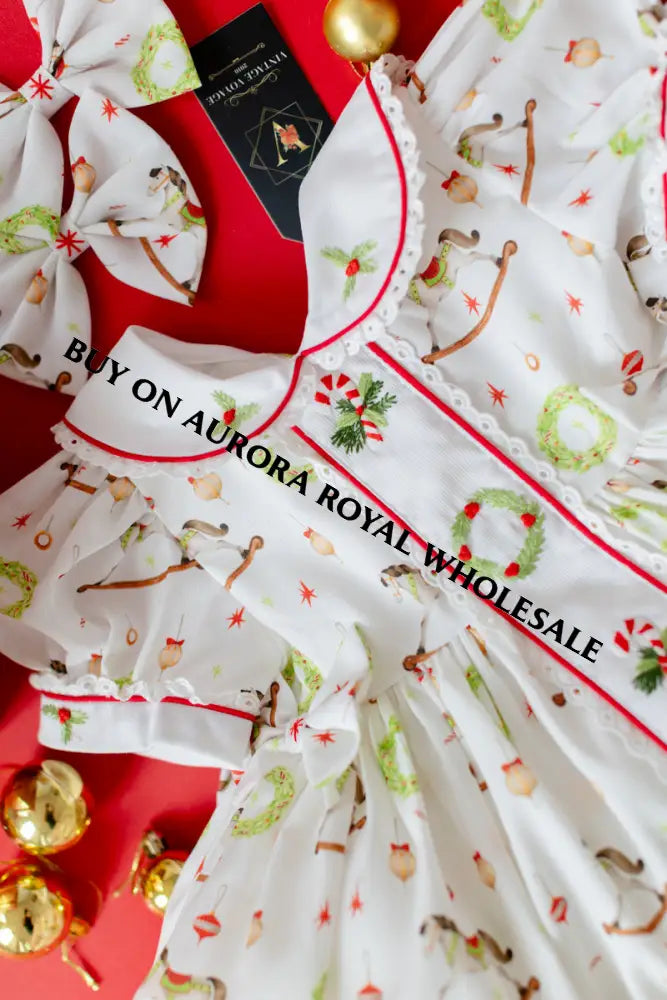 NEW🤩PACK OF 5 SIZES FESTIVE FUN🎄🤶HAND-EMBROIDERED🧵🪡DRESS PANTIES& BOWS OR HEADBAND 🎀 BABY/TODDLER OUTFIT