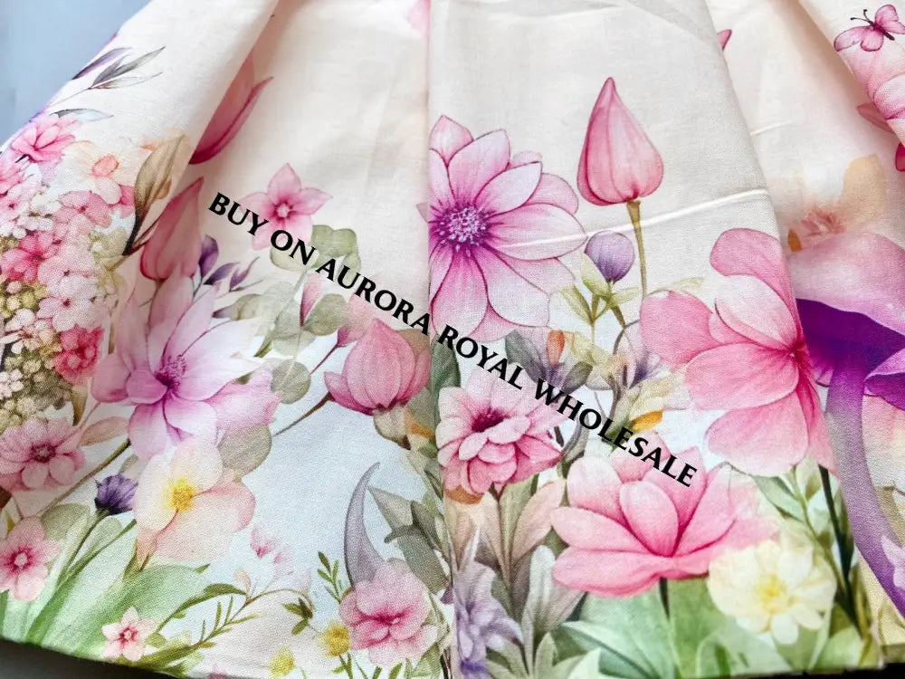 PRE-ORDER❣️NEW👑PACK OF 5 SIZES FLOWER FAIRIES🧚🧚🏻‍♀️COTTOM/POPLIN CUSTOM PRINT BABY ROMPER & MATCHING BIB & BOWS SET🎀🎀