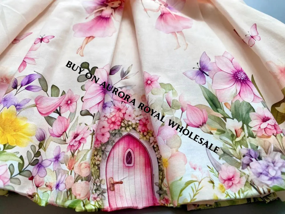 PRE-ORDER❣️NEW👑PACK OF 5 SIZES FLOWER FAIRIES🧚🧚🏻‍♀️COTTOM/POPLIN CUSTOM PRINT BABY ROMPER & MATCHING BIB & BOWS SET🎀🎀