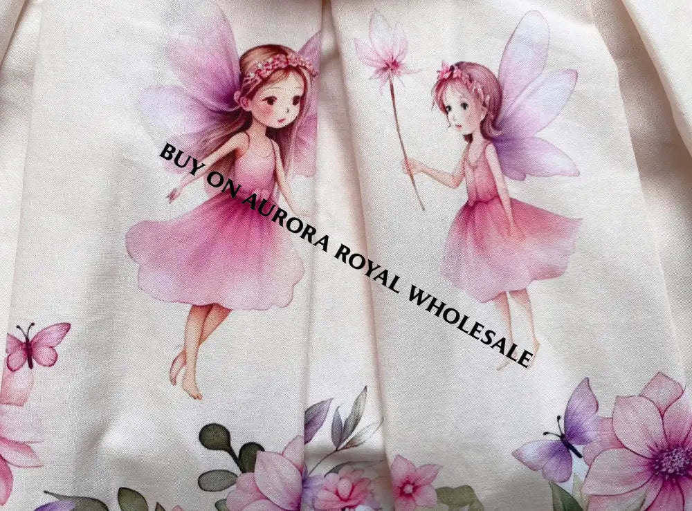 PRE-ORDER❣️NEW🤩PACK OF 5 SIZES FLOWER FAIRIES🧚🧚🏻‍♀️CUSTOM PRINT COTTON SKIRT SET🎀🎀 BABY/TODDLER OUTFIT