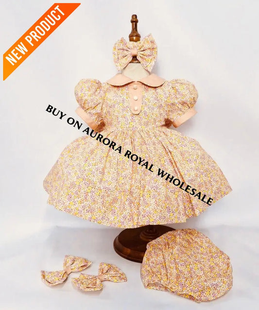 PRE-ORDER&GET NEXT WEEK‼️PACK OF 5 SIZES NEW🤩GEORGINA CLASSIC COTTON FLORAL🍁🌻PRINTED DRESS KNICKERS & BOWS🎀