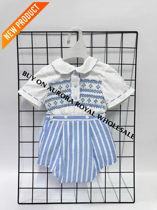 NEW🤩PACK OF 5 SIZES OLIVER BLUE 🧚🏻‍♀️STRIPED BABY BOYS ROMPER/SUIT BABY/TODDLER OUTFIT