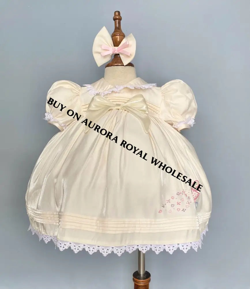 NEW! PACK OF 5 SIZES SPARKLE👼BISCUIT HAND-EMBROIDERED🧵🪡BABY DRESS,BLOOMERS,HEADBAND SET BABY/TODDLER DRESS