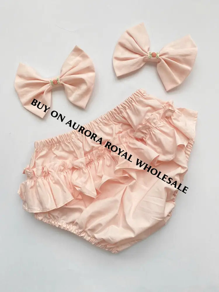 PRE-ORDER & GET IT NEXT WEEK‼️NEW☀️PACK OF 6 SIZES ANGELINA PEACH🍑HAND-SMOCKED🧵🪡DRESS PANTIES & HAIR ACCESSORIES🎀