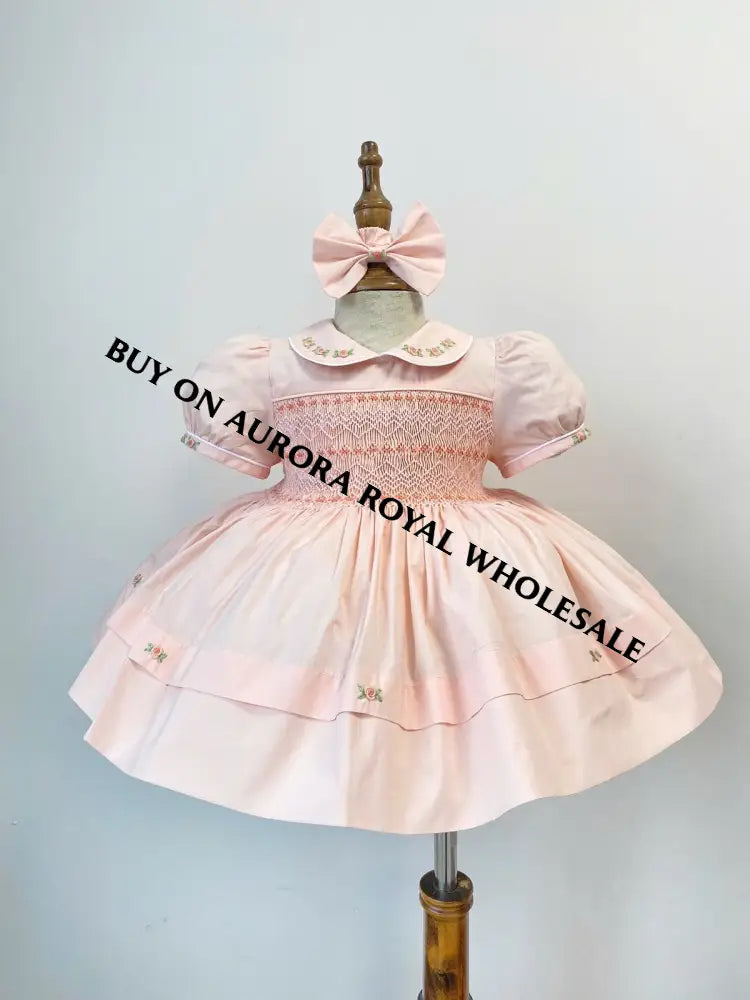 PRE-ORDER & GET IT NEXT WEEK‼️NEW☀️PACK OF 6 SIZES ANGELINA PEACH🍑HAND-SMOCKED🧵🪡DRESS PANTIES & HAIR ACCESSORIES🎀
