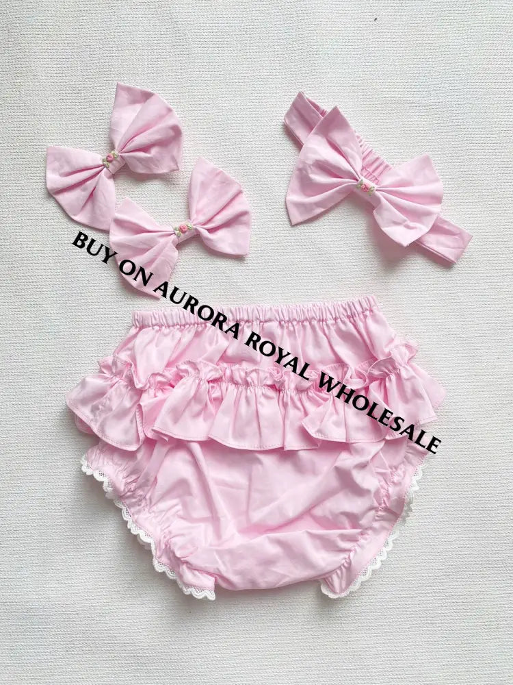 PRE-ORDER & GET IT NEXT WEEK‼️NEW😍PACK OF 6 SIZES DELPHINA PINK🌸HAND-SMOCKED🧵🪡👑DRESS PANTIES & HAIR ACCESSORIES🎀