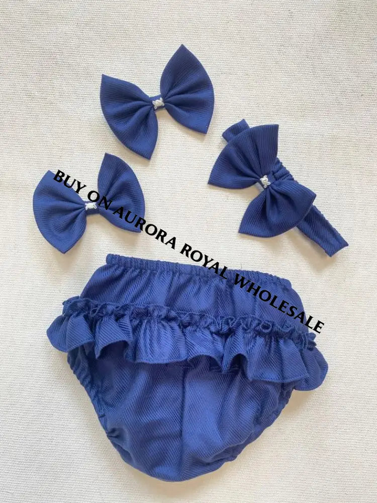 PRE-ORDER & GET IT NEXT WEEK‼️NEW😍PACK OF 6 SIZES VICKY ROYAL BLUE❄️HAND-SMOCKED🧵🪡DRESS & ACCESSORIES🎀🎄