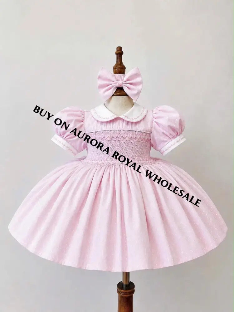 PRE-ORDER & GET IT NEXT WEEK‼️NEW SEASON🤩MARGOT PACK OF 6 SIZES PINK🌸 HAND-SMOCKED🧵🪡DRESS PANTIES & HAIR ACCESSORIES🎀