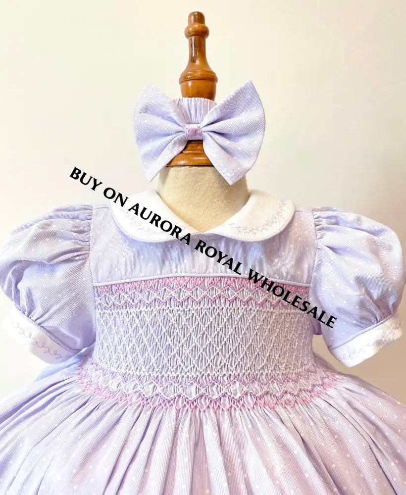 PRE-ORDER & GET IT NEXT WEEK‼️NEW SEASON🍁PACK OF 6 SIZES MARGOT LILAC💜HAND-SMOCKED🧵🪡DRESS PANTIES & HAIR ACCESSORIES🎀