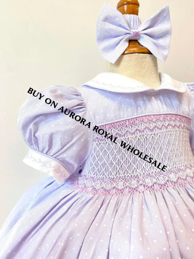 PRE-ORDER & GET IT NEXT WEEK‼️NEW SEASON🍁PACK OF 6 SIZES MARGOT LILAC💜HAND-SMOCKED🧵🪡DRESS PANTIES & HAIR ACCESSORIES🎀