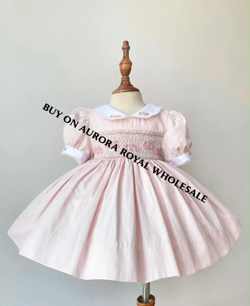 PRE-ORDER&GET IT NEXT WEEK‼️PACK OF 6 SIZES NEW😍DARLING CREAM🍦🍦HAND-SMOCKED🧵🪡👑DRESS & ACCESSORIES🎀 - BABY/TODDLER DRESS