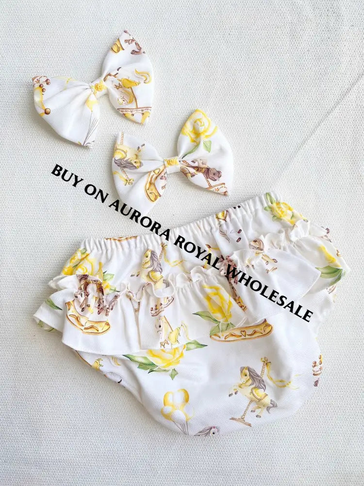 PRE-ORDER&GET NEXT WEEK! NEW PACK OF 5 SIZES 🤩EMILY LEMON☀️HAND-SMOCKED🧵🪡 DRESS PANTIES & HAIR ACCESSORIES🎀