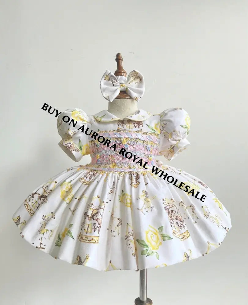 PRE-ORDER&GET NEXT WEEK! NEW PACK OF 5 SIZES 🤩EMILY LEMON☀️HAND-SMOCKED🧵🪡 DRESS PANTIES & HAIR ACCESSORIES🎀