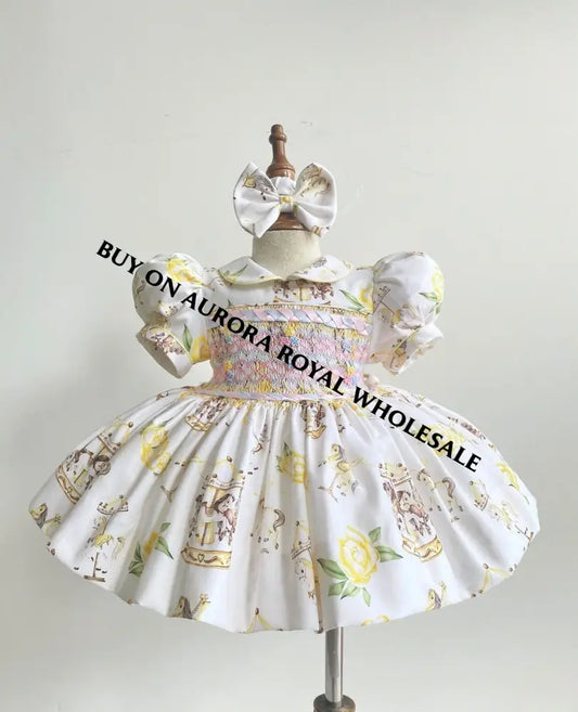 PRE-ORDER&GET NEXT WEEK! NEW PACK OF 5 SIZES 🤩EMILY LEMON☀️HAND-SMOCKED🧵🪡 DRESS PANTIES & HAIR ACCESSORIES🎀
