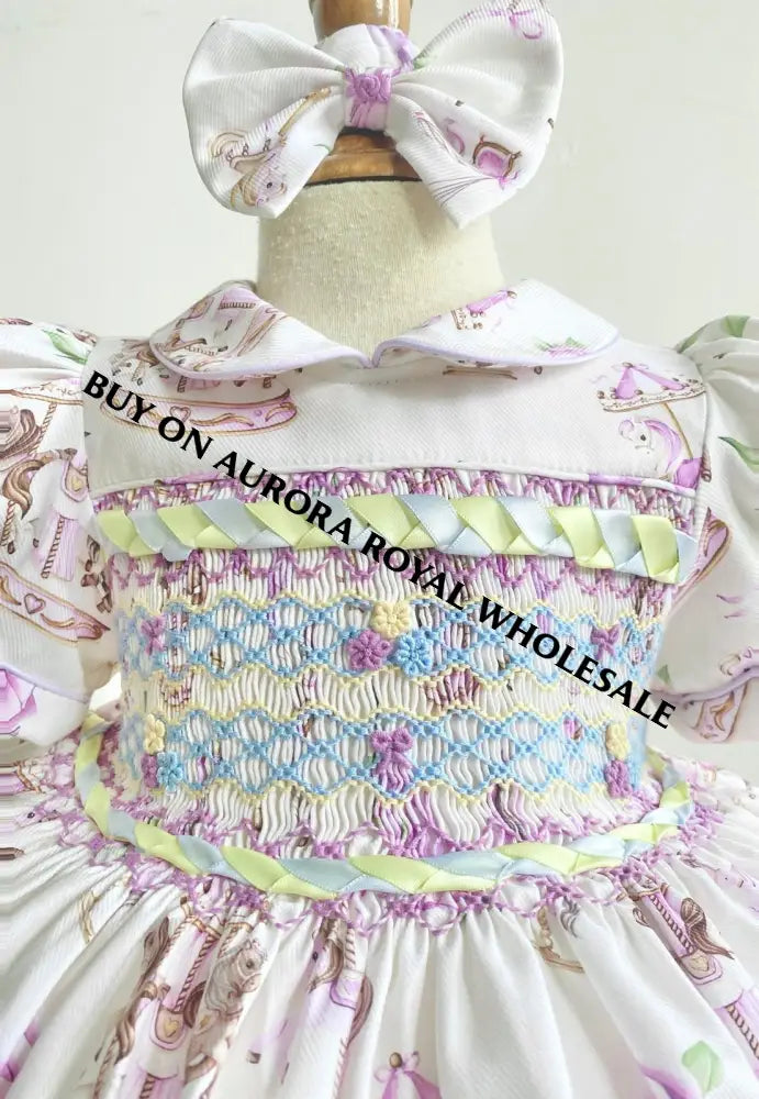 PRE-ORDER&GET NEXT WEEK‼️NEW PACK OF 5 SIZES 🤩EMILY LILAC💜 HAND-SMOCKED🧵🪡DRESS PANTIES & HAIR ACCESSORIES🎀