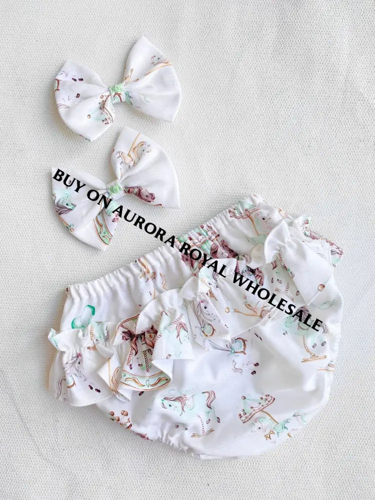 PRE-ORDER&GET NEXT WEEK‼️NEW PACK OF 5 SIZES 🤩EMILY MINT HAND-SMOCKED🧵🪡DRESS PANTIES & HAIR ACCESSORIES🎀 - BABY/TODDLER