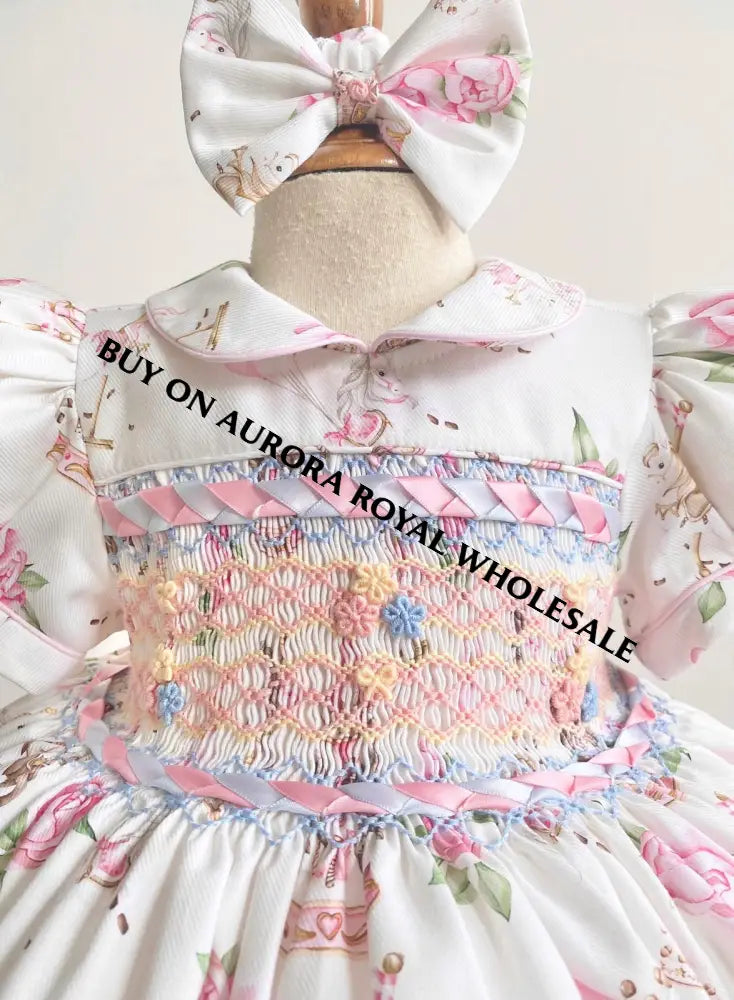 PRE-ORDER&GET NEXT WEEK‼️NEW PACK OF 5 SIZES 🤩EMILY PINK🌸HAND-SMOCKED🪡🧵DRESS PANTIES & HAIR ACCESSORIES🎀 - BABY/TODDLER