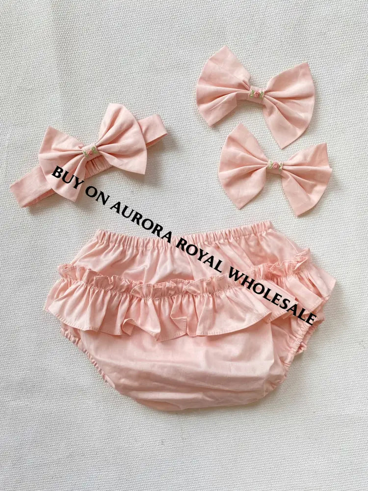 PRE-ORDER & GET NEXT WEEK‼️NEW🍁PACK OF 5 SIZES ISABELLA BABY ORANGE 🌸 HAND-SMOCKED🧵🪡DRESS PANTIES & HAIR ACCESSORIES🎀