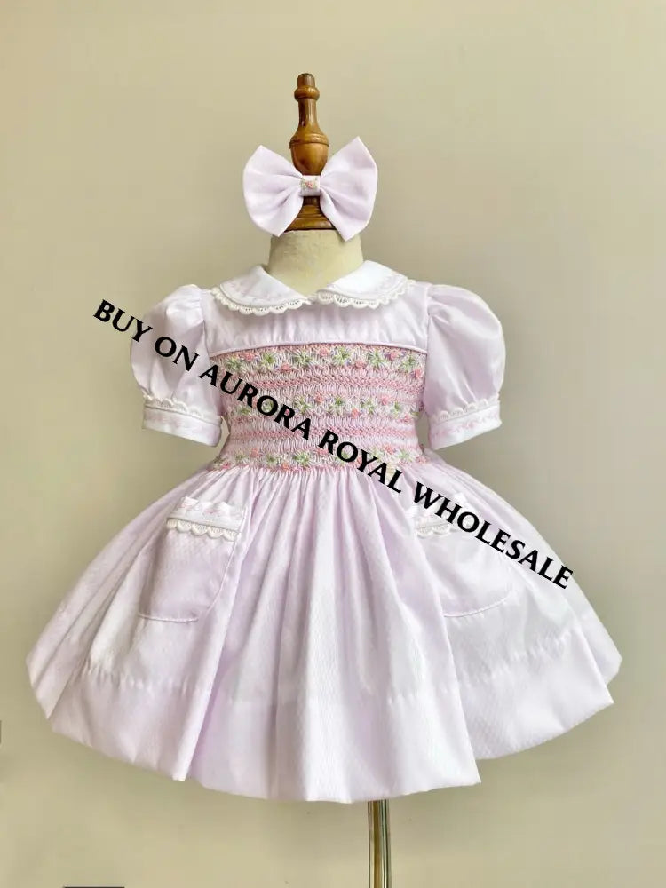 PRE-ORDER & GET NEXT WEEK‼️NEW🍁PACK OF 5 SIZES ISABELLA BABY PINK 🌸 HAND-SMOCKED🧵🪡DRESS PANTIES & HAIR ACCESSORIES🎀