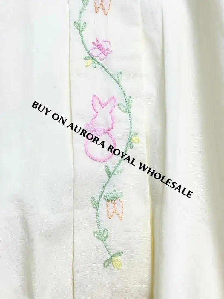 PRE-ORDER&GET NEXT WEEK‼️PACK OF 5 SIZES NEW COCO🐇 PALE LEMON👑HAND-EMBROIDERED🪡🧵ROMPER & BIB SET👼 BABY/TODDLER OUTFIT