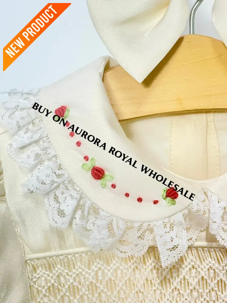 PRE-ORDER NOW & GET NEXT WEEK❣️NEW PACK OF 5 SIZES 🎄MELODY👼BISCUIT HAND-SMOCKED🧵🪡DRESS,BIB,BLOOMERS & HEADBAND OR